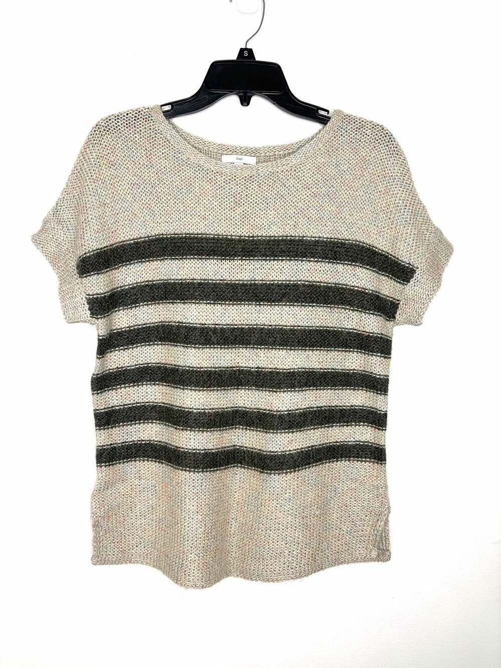 GAP Short Sleeve Striped Crewneck Sweater Women's Sz S Cozy Chic Preppy EUC